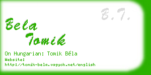 bela tomik business card